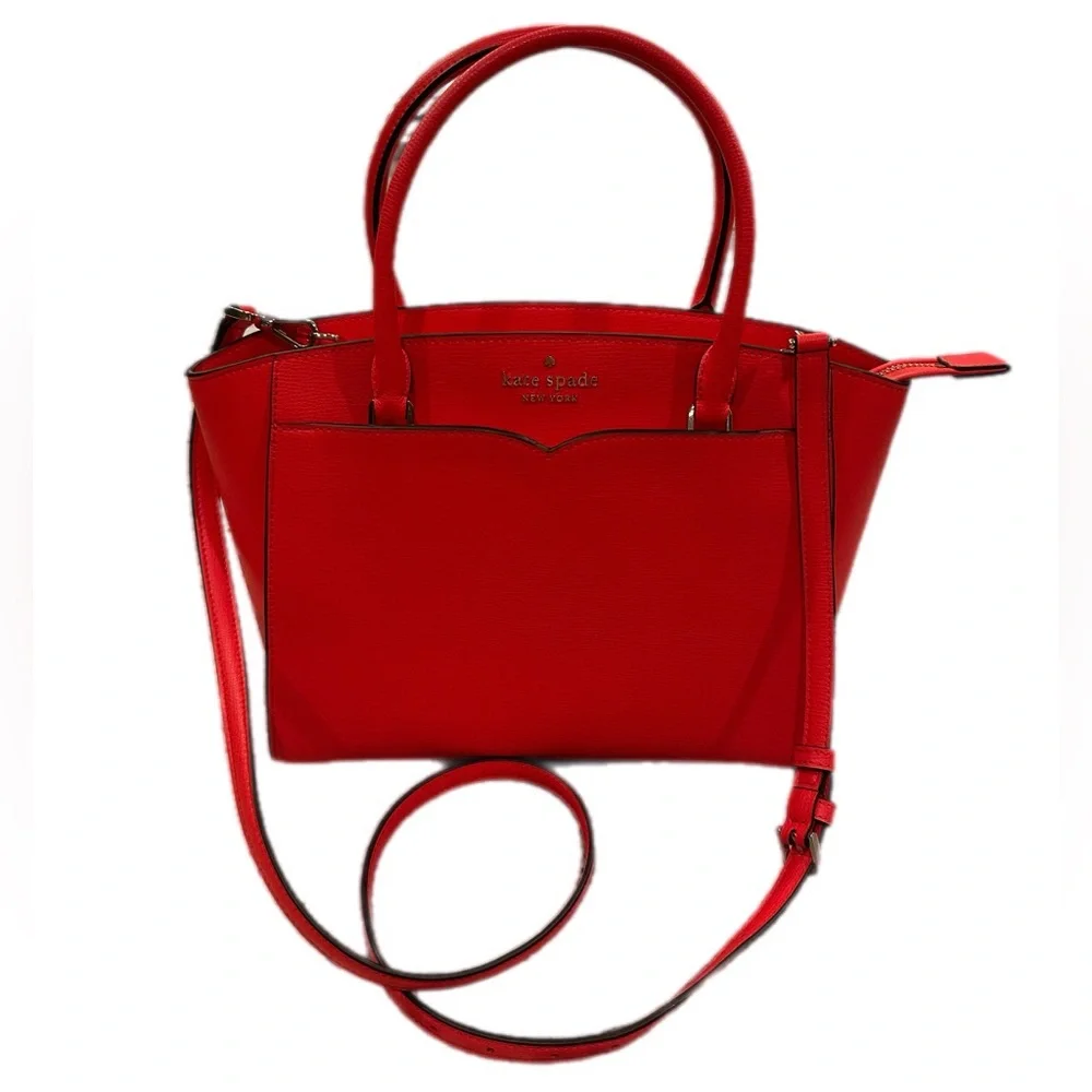 Kate Spade Leather Kate‎ Spade Frannie Medium Satchel Handbag Geranium